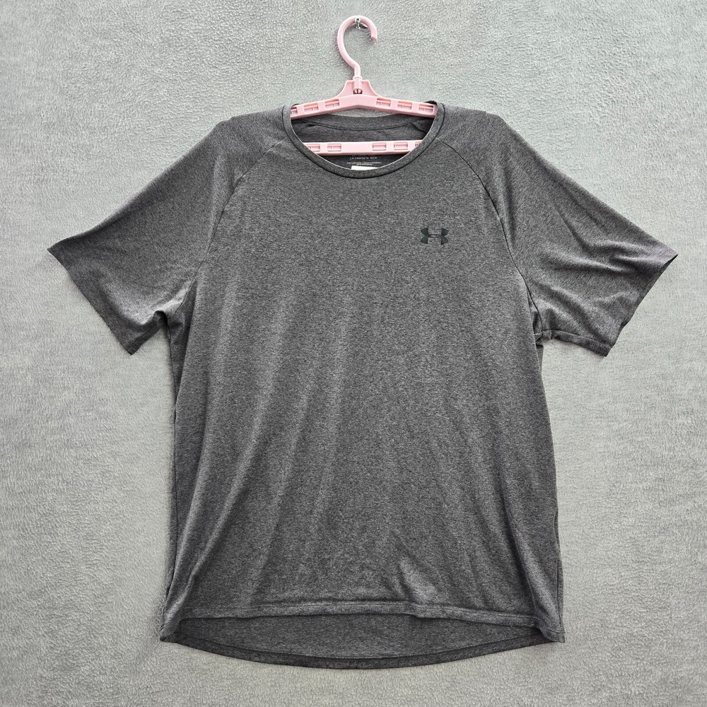 Under Armour Men Shirt XL Gray‎ Knit The Tech Tee Logo